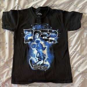 Disney Kids Black T-Shirt with Blue Mickey Graphic